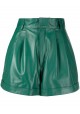 PLEAT-DETAIL LEATHER SHORTS