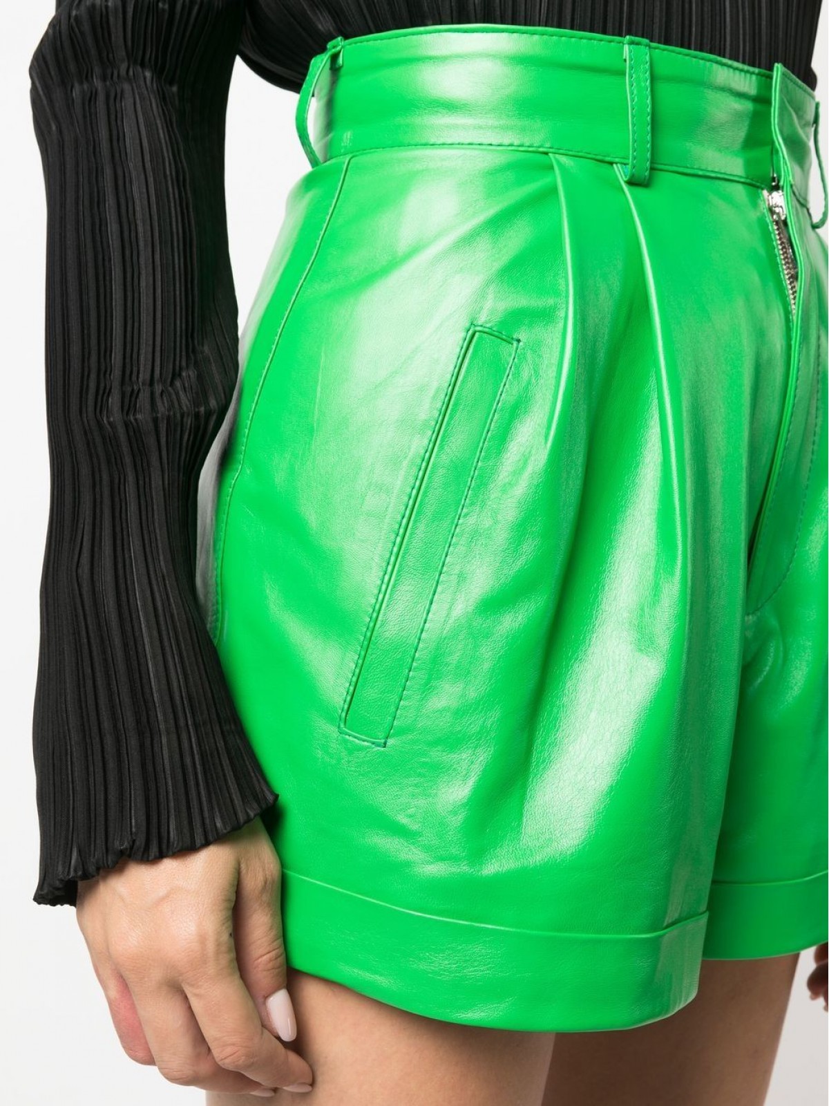 HIGH-WAISTED LEATHER SHORTS