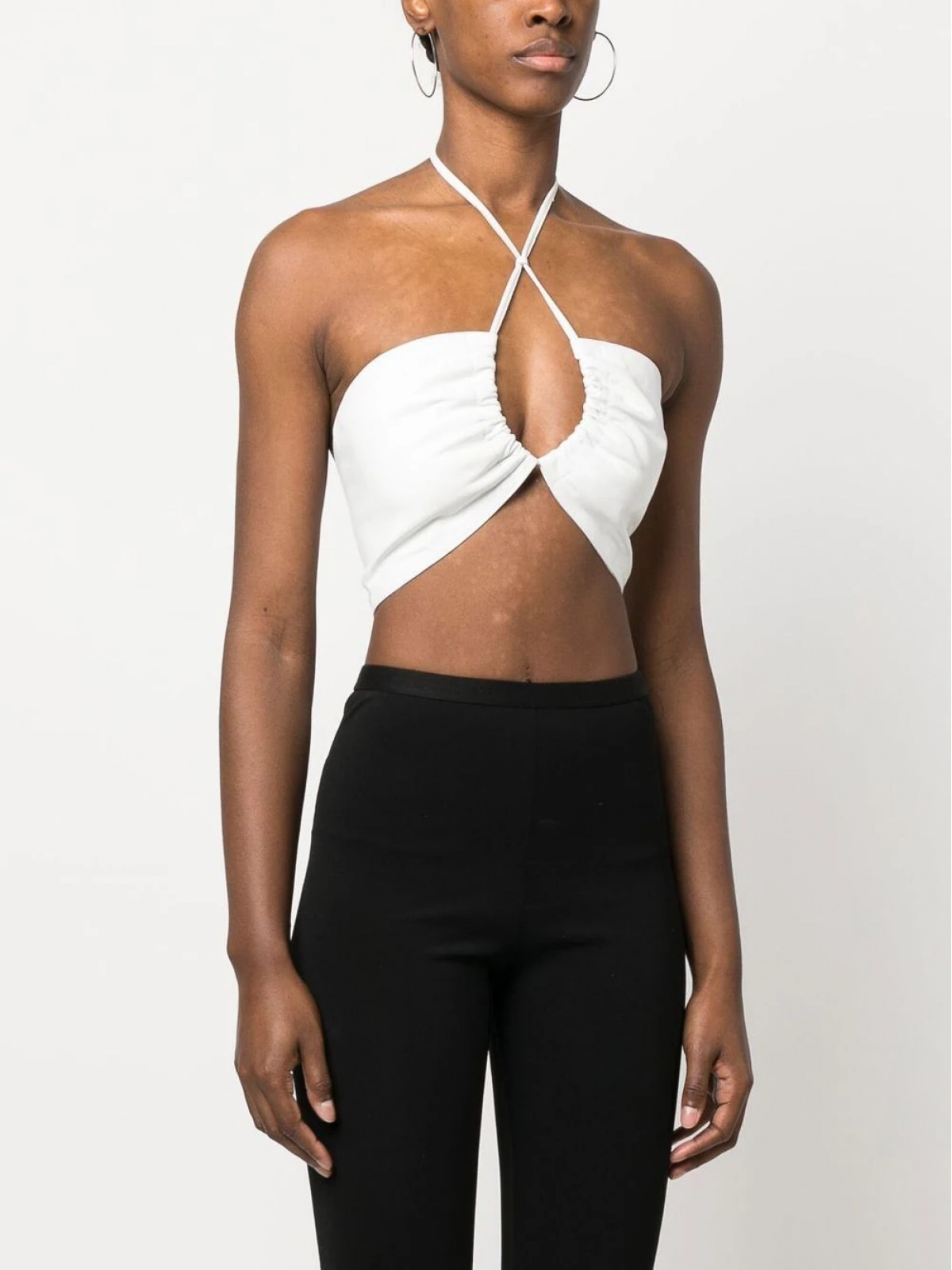 RUCHED HALTER-NECK TOP