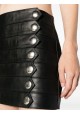 BUTTON-DETAIL LEATHER SKIRT