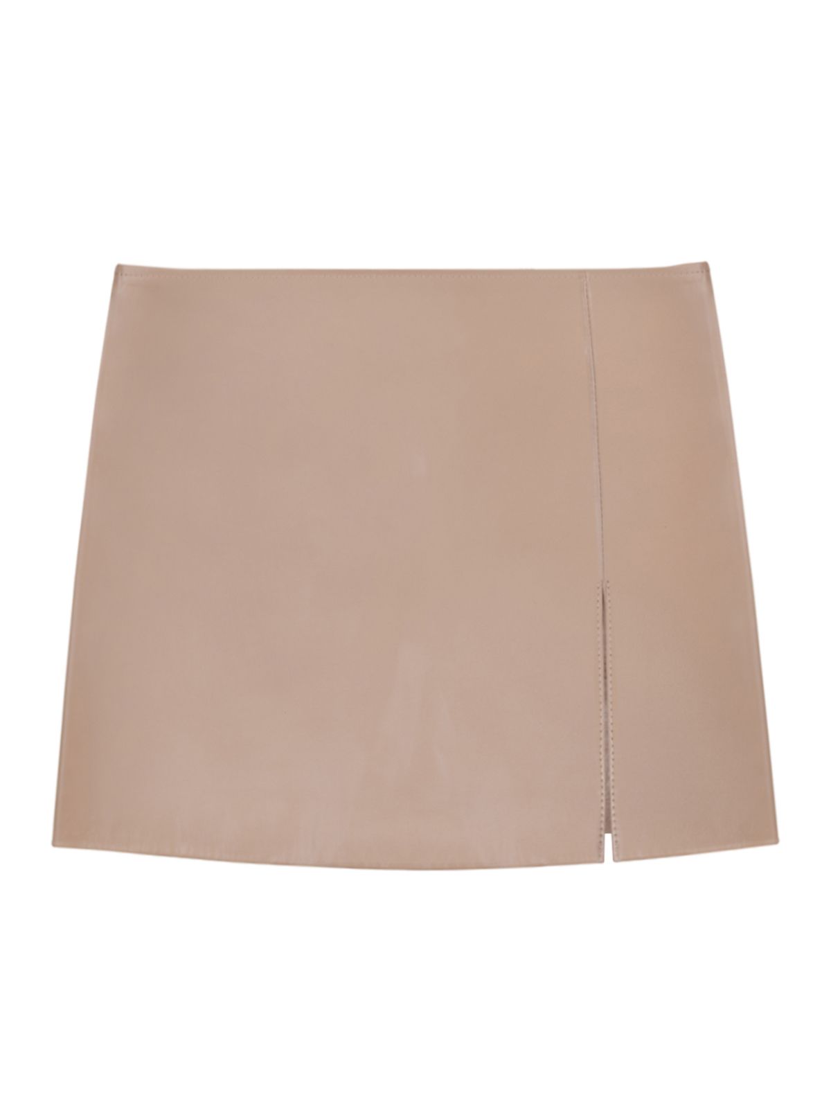 SIDE-SLIT MINI LEATHER SKIRT