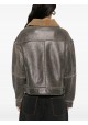 Shearling-collar leather jacket 