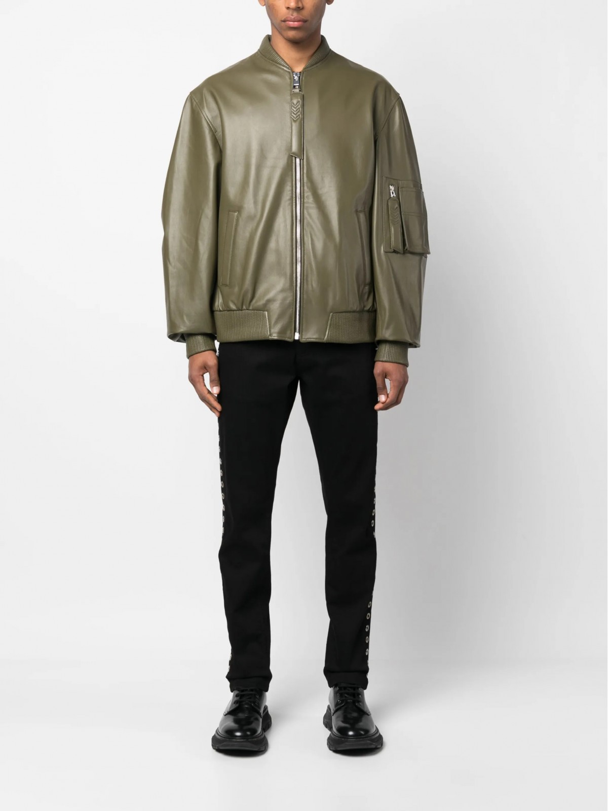 Savona leather bomber jacket