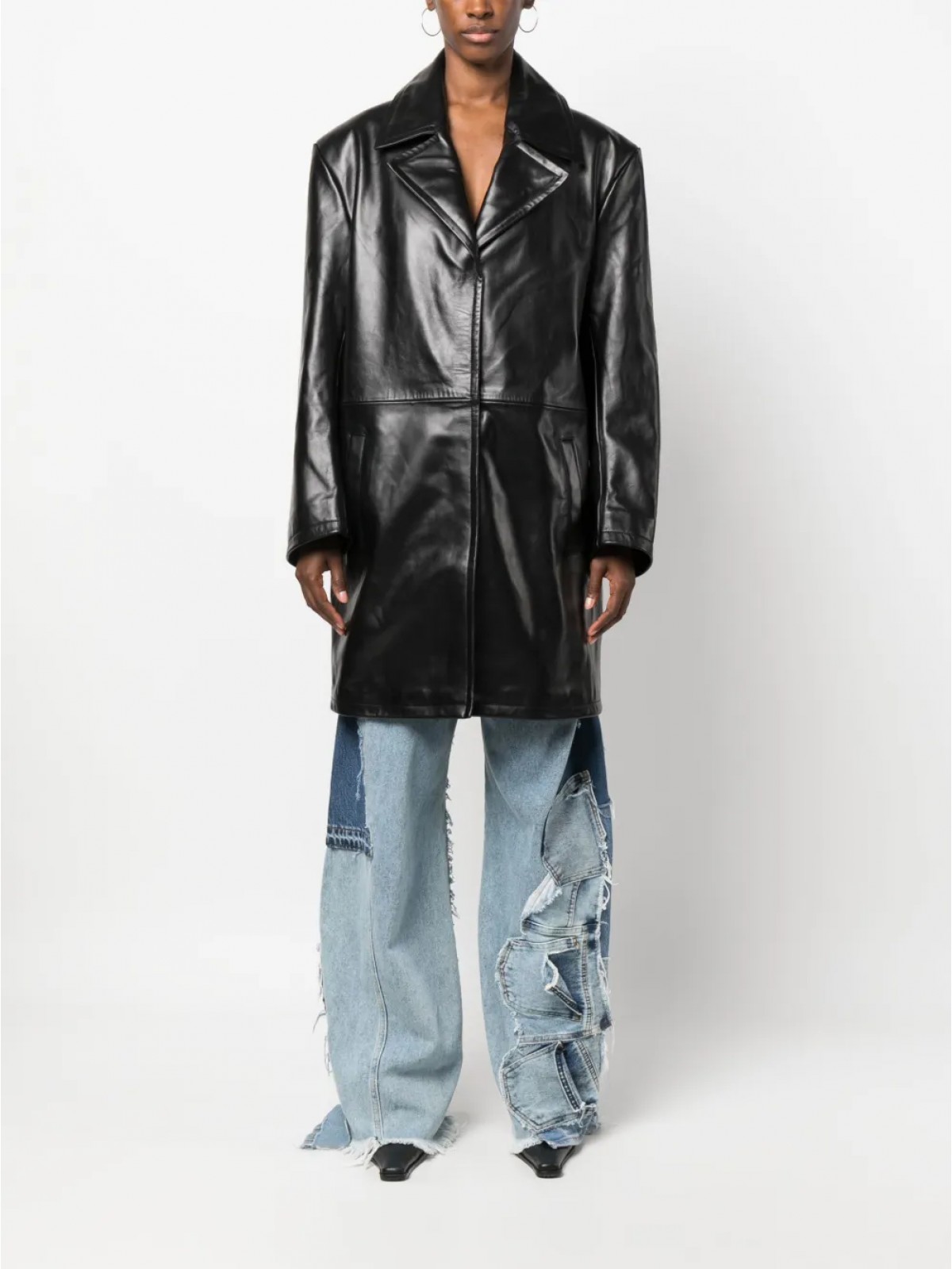 SINGLE-BREASTED LEATHER COAT