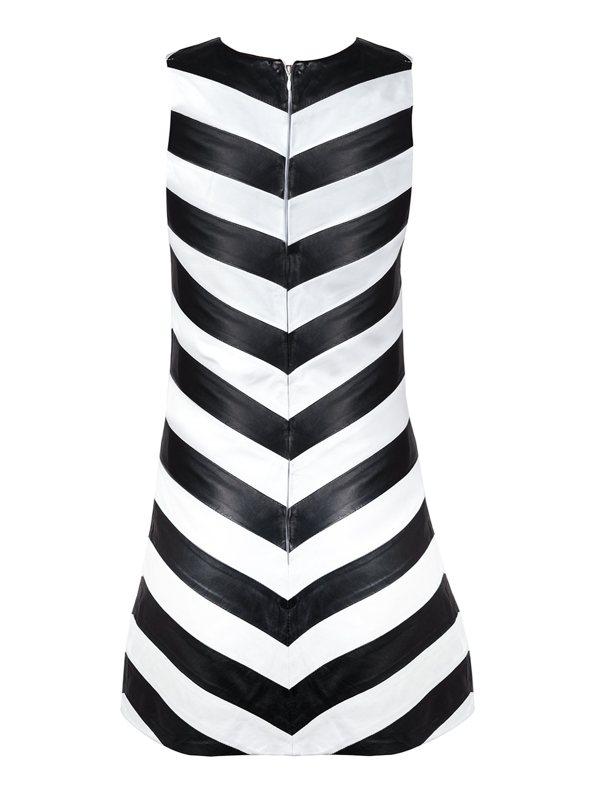 black and white leather dress