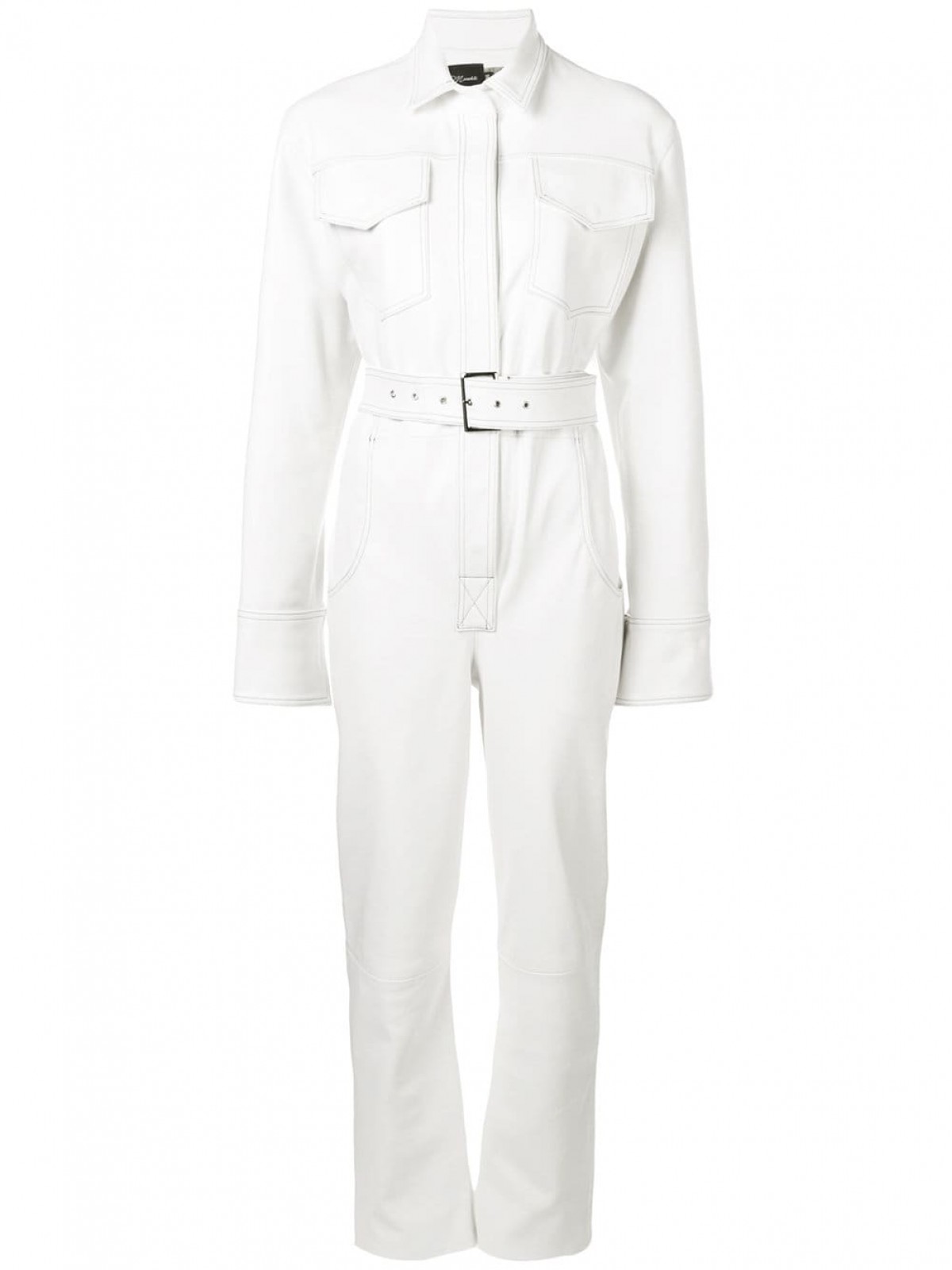 white leather jumpsuit