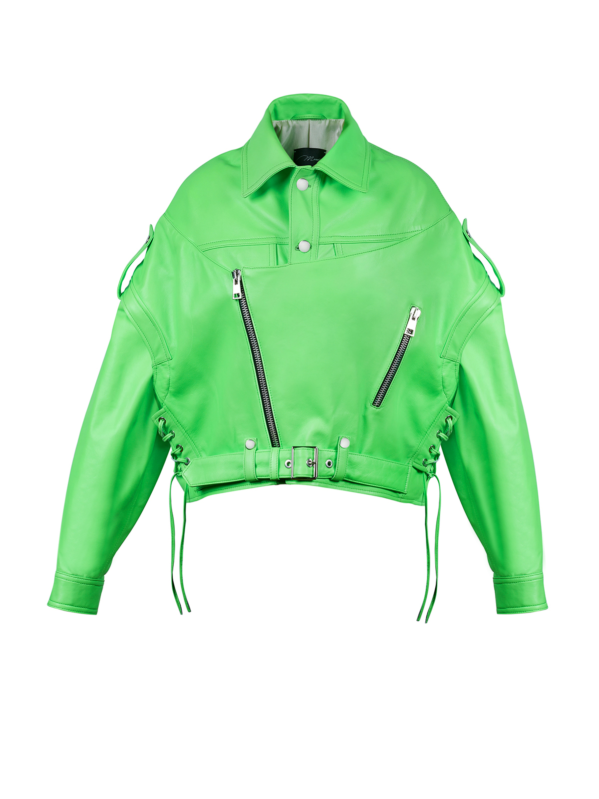 neon green biker jacket