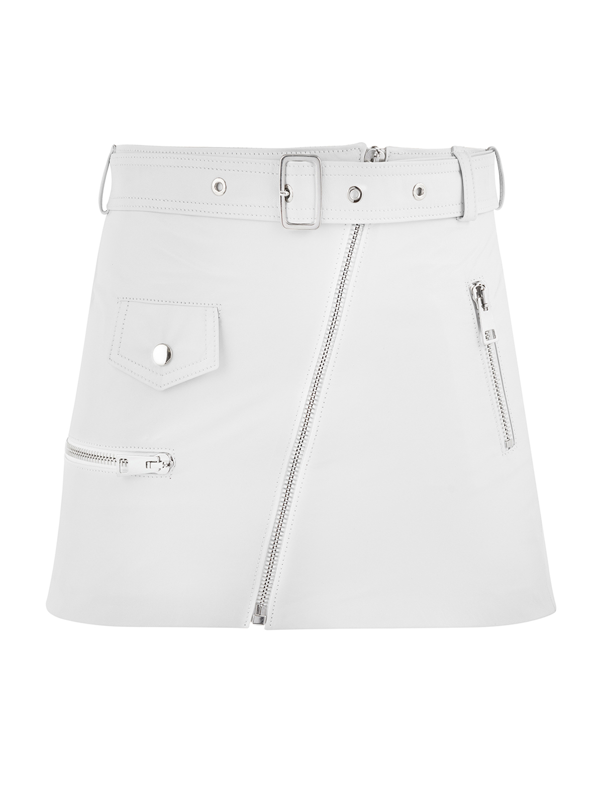 white leather skirt